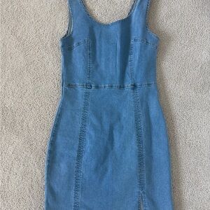 Conshvi Light Blue Denim Tank Dress
